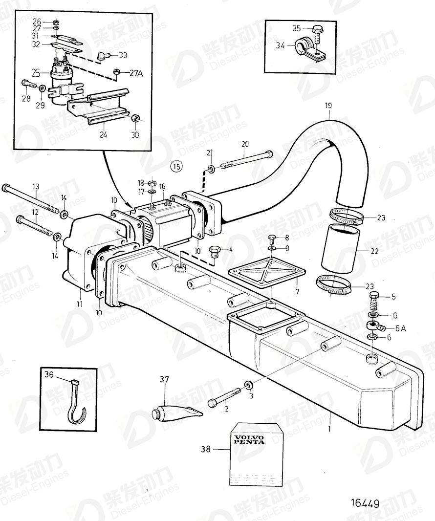 volvo penta Heater 863377 Drawing volvo penta Heater 863377 Drawing